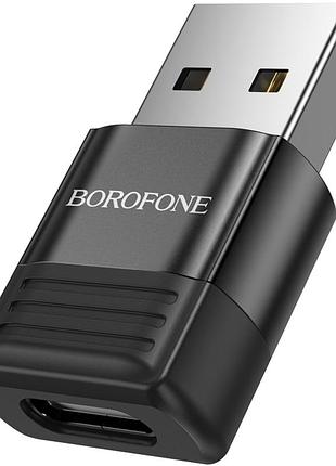 Переходник borofone bv18 usb male to type-c female usb2.0 black