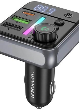 Азу fm модулятор borofone bc50 ascenso pd20w+qc3.0 total 38w (2usb-a/1c) black