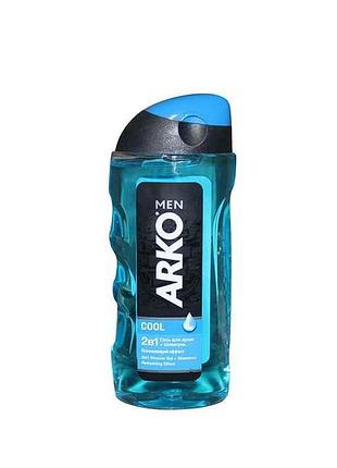 Гель для душу та шампунь men 2in1 cool 260мл тм arko