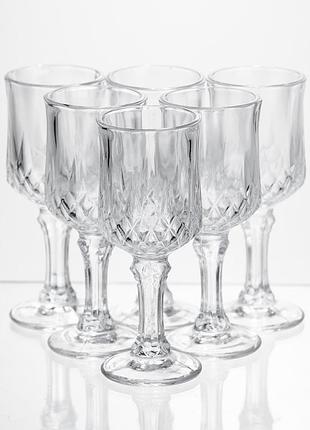 Набір чарок на ніжці vintage crystal для міцних напоїв 6 штук 50 мл yiwu hp-34-75