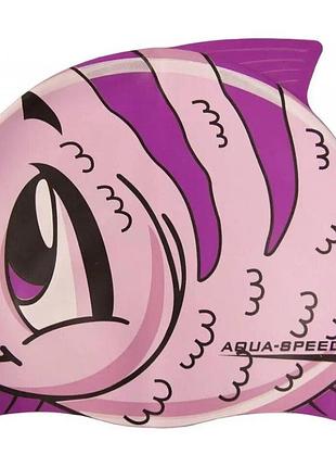 Шапка для плавания aqua speed zoo fish 5528 розовый дит. osfm (оригінал) 115-fish
