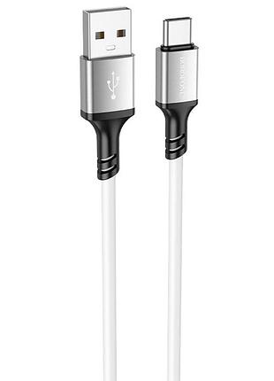 Дата кабель borofone bx83 famous usb to type-c 3a (1m) white