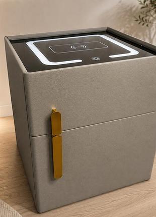 Тумба с сейфом и зарядкой 42 x 42 x 50 тумба для хранения с беспроводной зарядкой