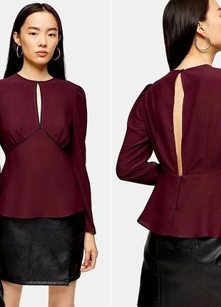 Вишукана блуза topshop у глибокому марсала / бордовому кольорі