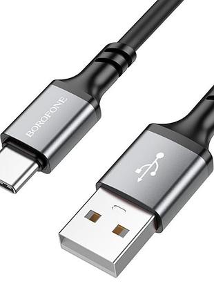 Дата кабель borofone bx83 famous usb to type-c 3a (1m) black