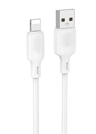 Дата кабель borofone bx113 lenny usb to lightning 2.4a (1m) white