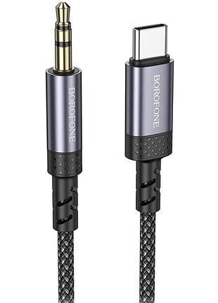 Аудио кабель aux borofone bl24 graceful type-c to aux 3.5mm) (1m) metal grey