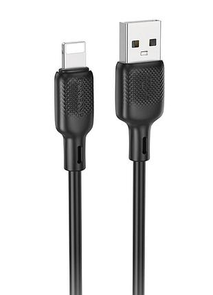 Дата кабель borofone bx113 lenny usb to lightning 2.4a (1m) black