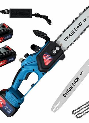 Аккумуляторная цепная пила domotec chain saw 12″/16″ 96v