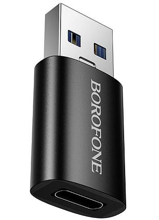 Перехідник borofone bv26b usb male to type-c female usb3.0 black