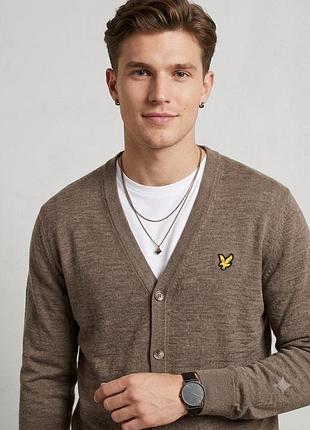 Чоловічий кардиган lyle & scott vintage з мериносової вов