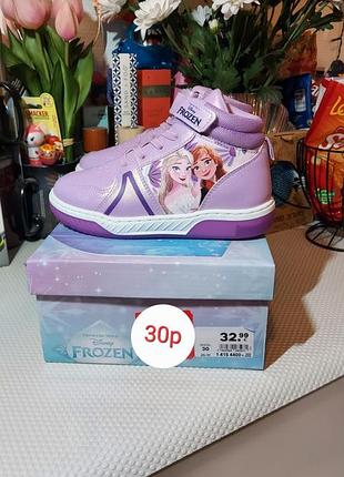 Новые оригинал светящиеся кроссовки сникерсы ботинки disney frozen 30р весна осень демисезонные