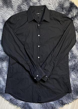 Чоловіча класична сорочка hugo boss (лінійка boss) приталеного крою (slim fit), розмір l