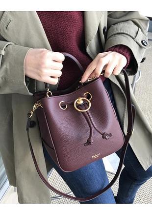 Сумка-відро mulberry hampstead з натуральної зернистої шкіри, оригінал