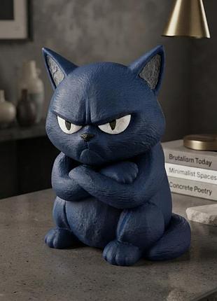 Сердитий кіт фігурка / суворий котик grumpy cat / настільний декор кумедний подарунок кошатнику