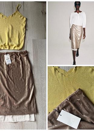 Продам набором топ з люрексом, спідницю в паєтки zara