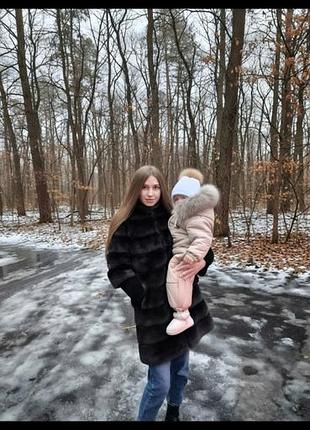 Шуба verramani з натурального кролячого хутра рекс/44 розмір