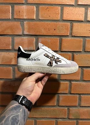 Premiata stevend 6660 white leo silver sole