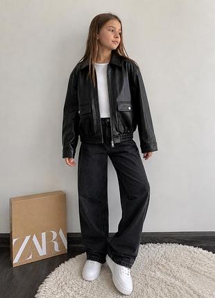 Куртка курточка шкірянка косуха кожанка чорна zara