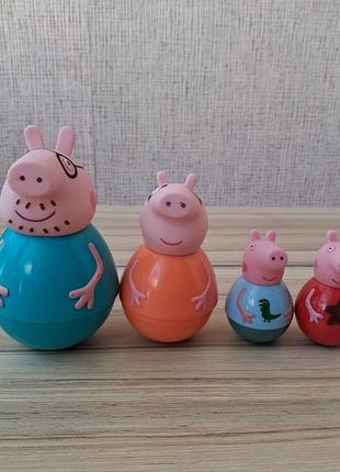 Іграшки-неваляшки weebles із серії свинка пеппа (peppa pig)