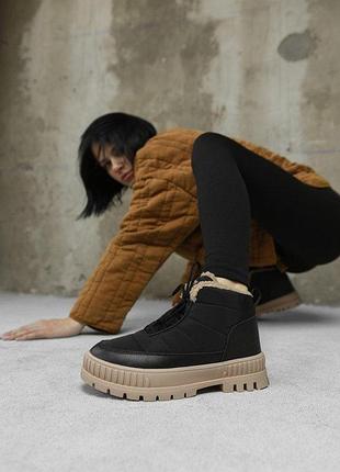 Женские ботинки мех black/camel cx1670-5 нп5031