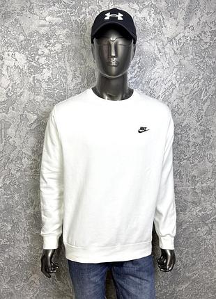 Nike кофта свитшот l-xl размер спортивная на флисе белая