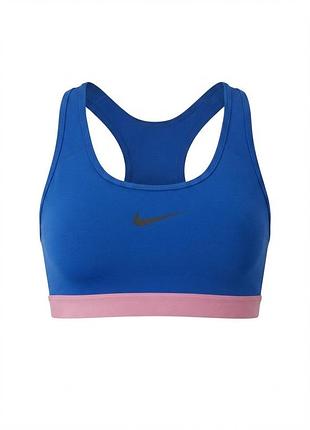 Спортивный топ nike dri-fit / синий топ для фитнеса с розовой вставкой размер m / борцовка