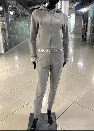 Спортивний костюм guess оригінал, колір бежевий, розмір кофти м, штанів s