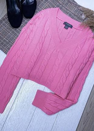 В’язаний джемпер primark xs s oversize прямий джемпер рожевий короткий джемпер з узором