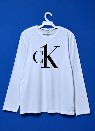 Хлопковый белый лонгслив calvin klein