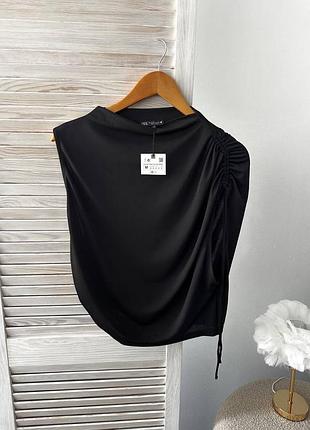 Топ черного цвета бохо zara