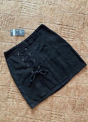 Спідниця джинсова міні з зав’язками denim co