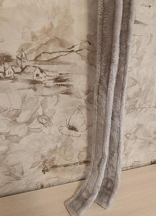 Серый плюшевый пояс к халату 185 см