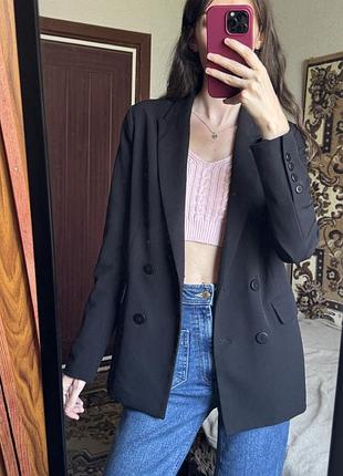 Піджак чорний стильний bershka