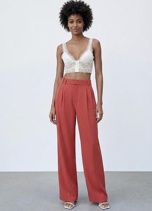 Легкие классические брюки брюки брюки с защипами от zara оригинал