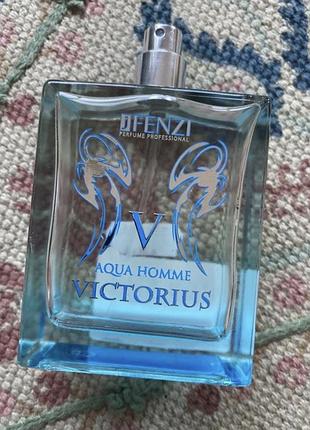 Мужская парфюмированная вода jfenzi victorius aqua homme, остаток из 100 мл
