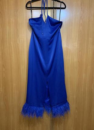 Вечірня макси-сукня бренду karen millen у насиченому синьому кольорі (cobalt).