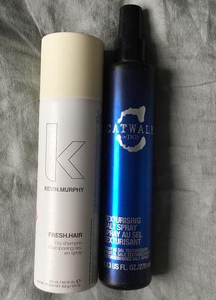 Сольовий спрей для волосся catwalk tigi і сухий шампунь для волосся kevin.murphy