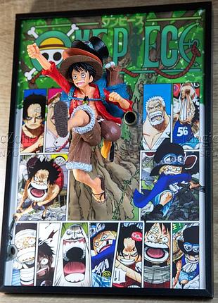 3d картина ван пис one piece с фигуркой монки д. луффи в рамке 21,5×30 см