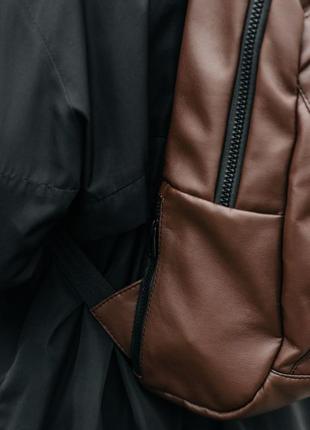 Модный классический шоколадный рюкзак унисекс8 фото