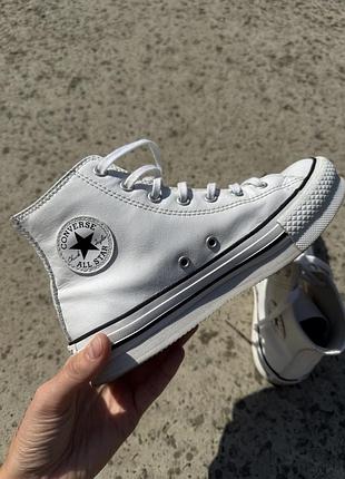 Кеди converse білі високі кросівки