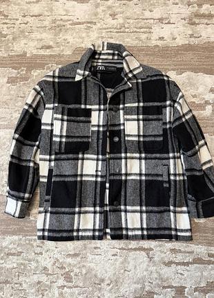 Тепла рубашка в клітинку zara розмір s