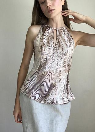100% шовкова майка піл горло без рукавів m&s натуральна маєчка на літо з відкритими плечима