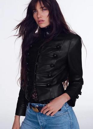 Куртка из 100% кожи на аламарах zw collection