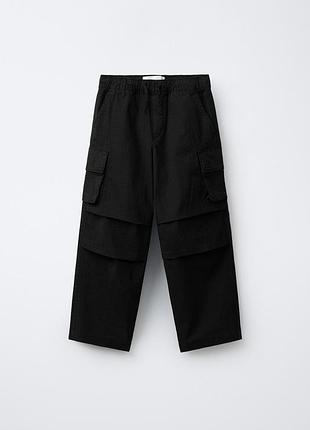 Черные брюки карго zara 140 122