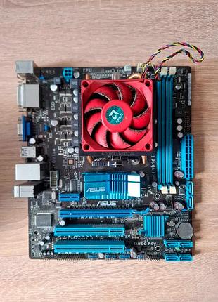 Комплект пк / материнська плата am3 + кулер cooler master + відеокарта msi gt 730 2gb + 8gb ram + бж 400w
