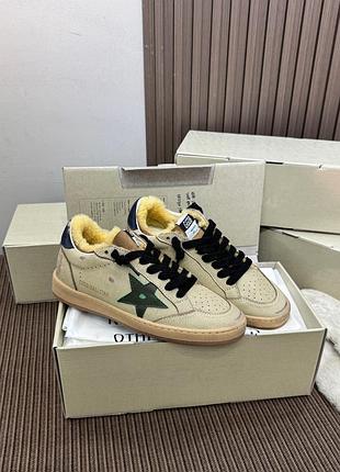 Найвища якість! утеплені зимові кросівки golden goose ball star щільне натуральне хутро