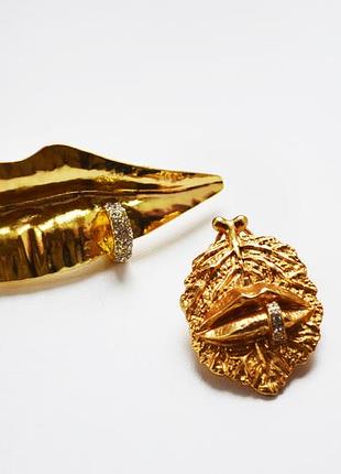 Набор серьги и кольцо губы с пирсингом  schiaparelli  сережки