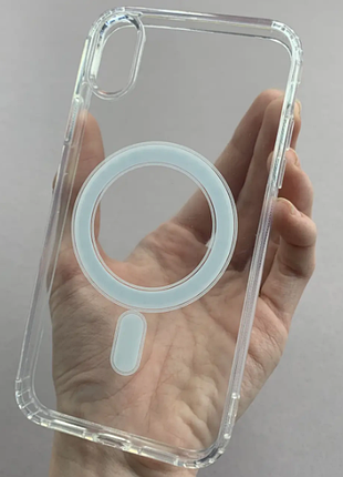 Чохол clear case original box with magsafe для apple iphone xr прозорий