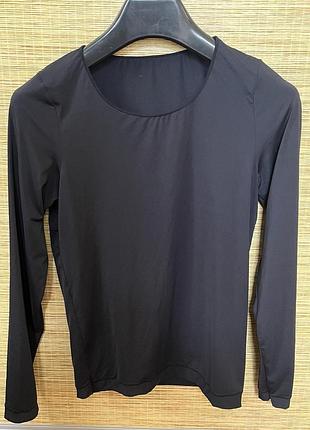 Чорний базовий лонгслів tops m-l